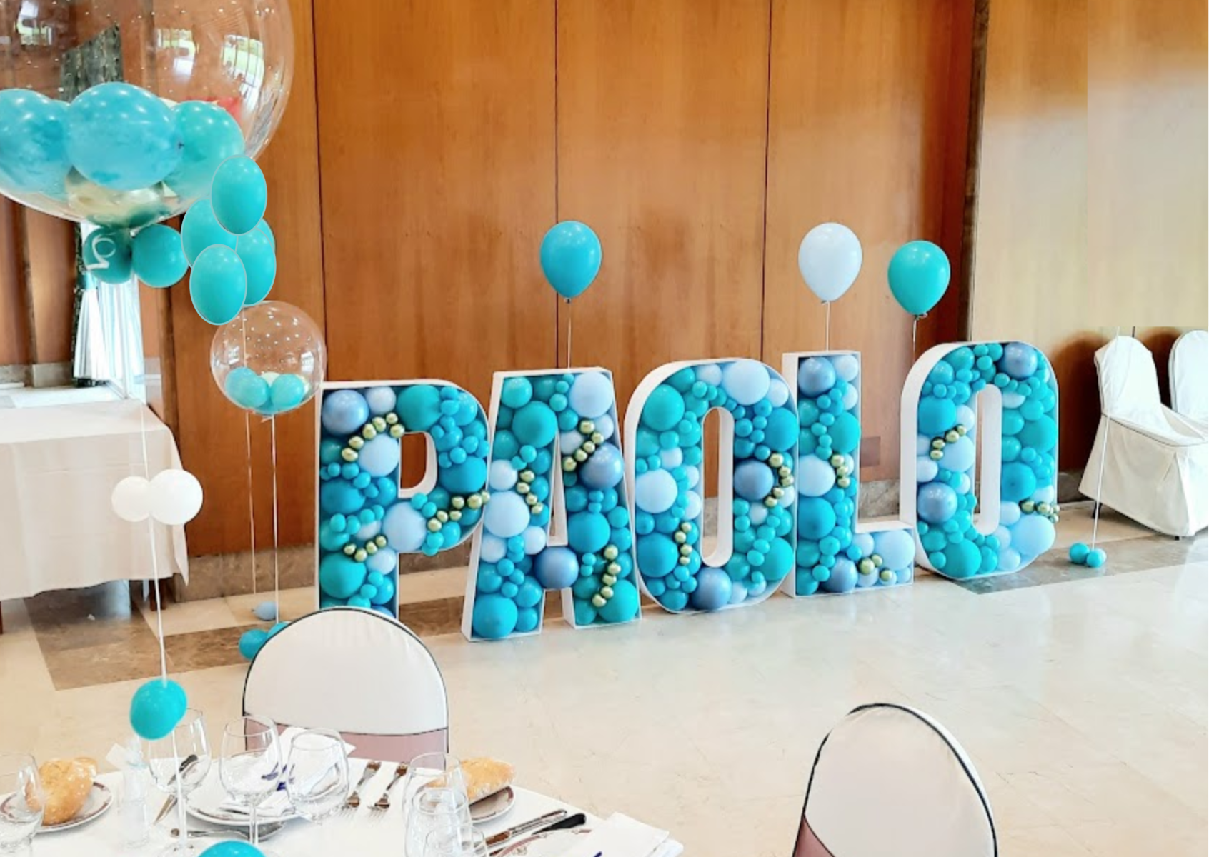 letras rellenas de globos